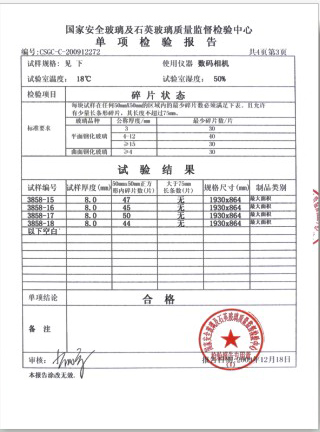 碎片狀態(tài)檢驗(yàn)報告